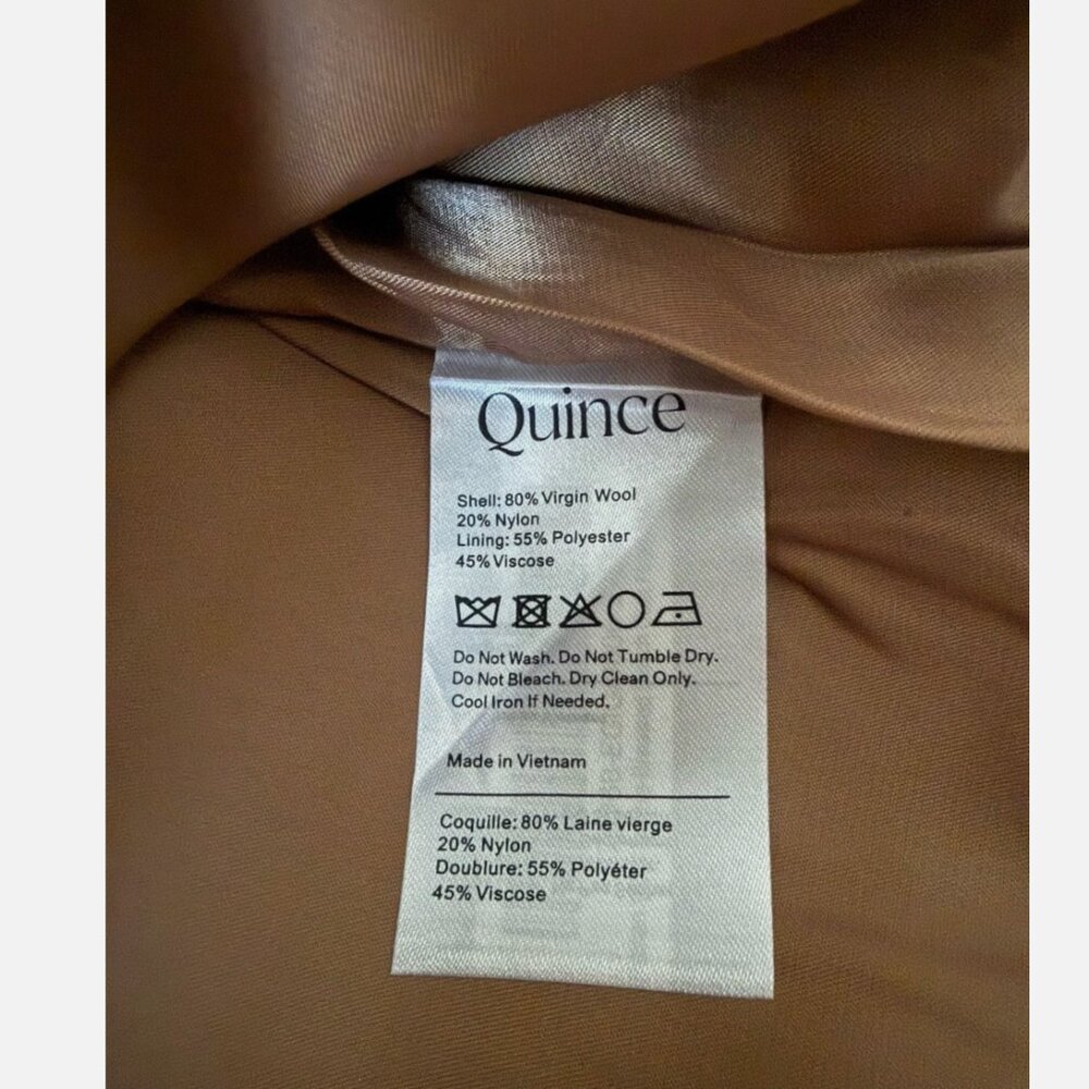 Quince NWT Italian Wool Double-Breasted Slouch Coat Caramel Size med - Picture 6 of 9
